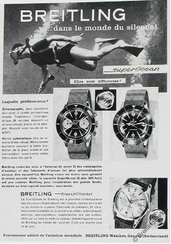 Dobová reklama na hodinky Breitling Superocean