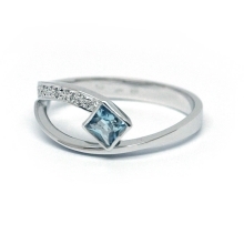 Diamantový prsten s akvamarínem  28109