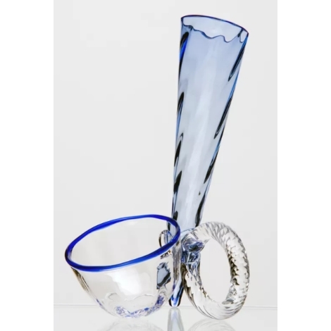 LANCETA - váza s miskou z kolekce uměleckého skla Bořka Šípka