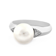 Prsten  s perlou a diamantem 32438